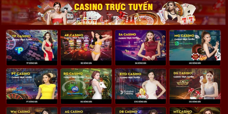 Sảnh game Casino tại Mu88 phong phú và hấp dẫn